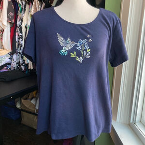 Women's Unbranded T-Shirt 1X Navy Blue